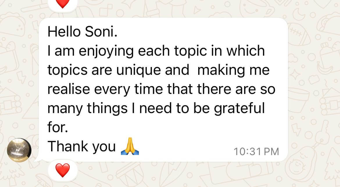 Client WhatsApp testimonial